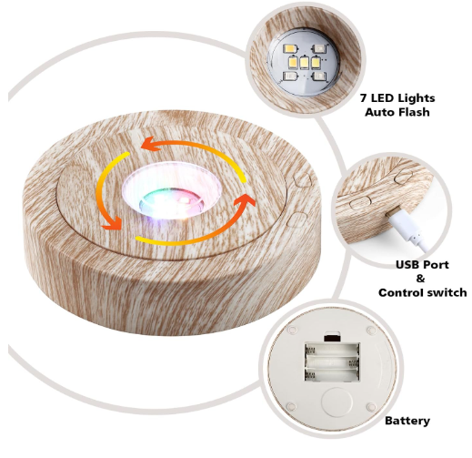 ROTATING BASE WITH LIGHT